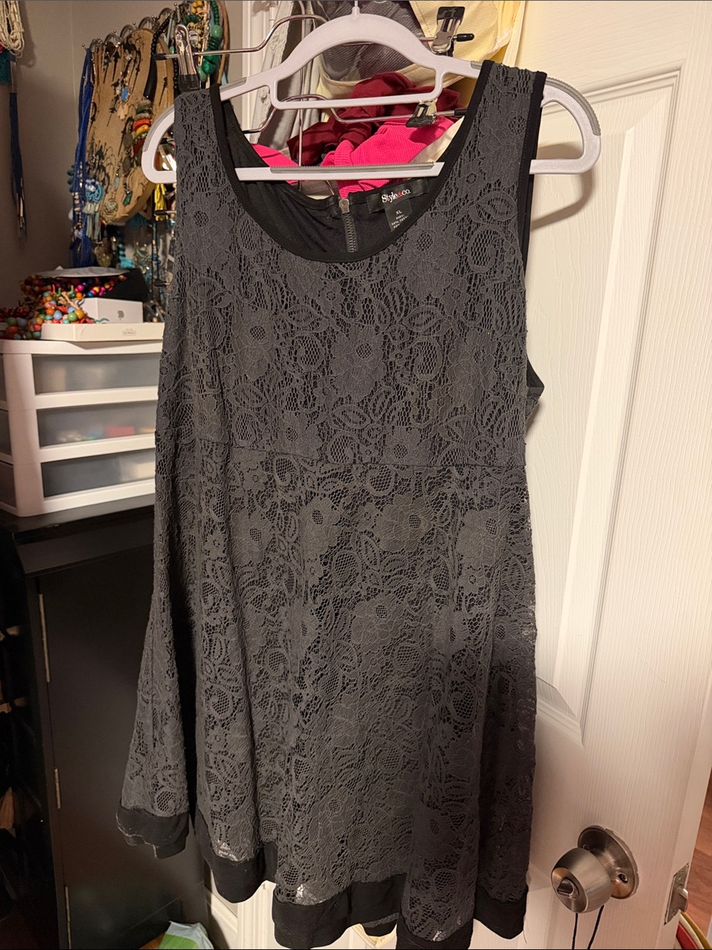 Style & Co. Black Lace A-Line Tunic Dress